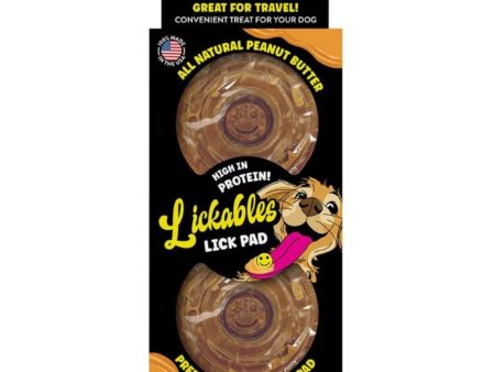 Spunkypup Lickables Filled Lick Pad Round Peanut Butter 2 Pk Discount