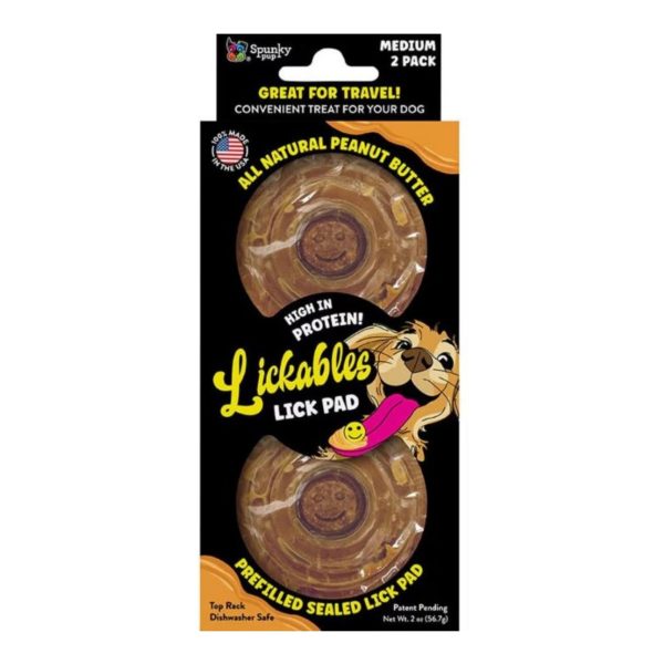 Spunkypup Lickables Filled Lick Pad Round Peanut Butter 2 Pk Discount