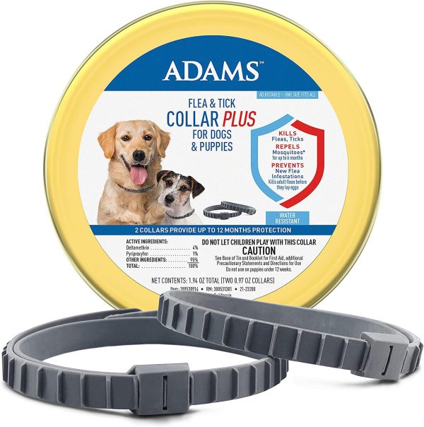 Adams Flea & Tick Collar Plus for Dogs & Puppies 1ea 2 pk For Discount