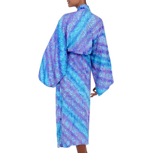 Ocean Symphony Batik Lightweight Robe For Sale