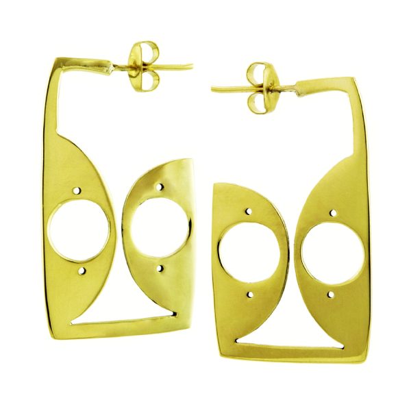 Brass Arched Angular Earrings Sale