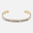 Wisdom Courage Strength Mixed Metals Cuff Bracelet Hot on Sale