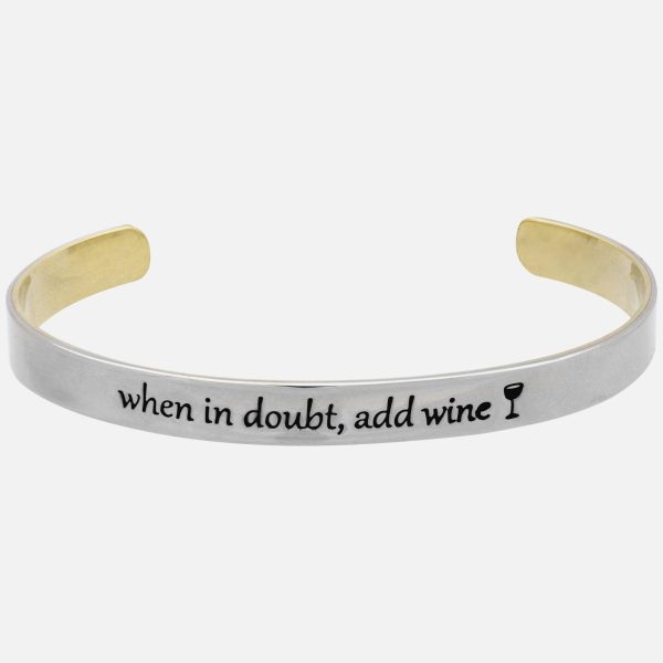 When In Doubt Add Wine Mixed Metals Cuff Bracelet Sale