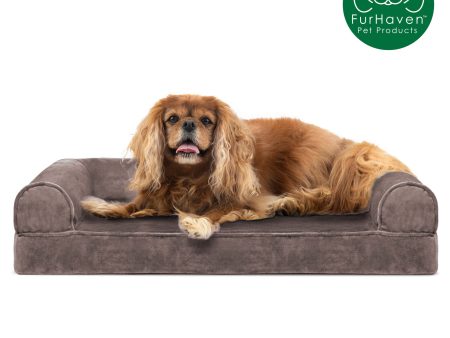 Memory Foam Faux Fur & Velvet Sofa-Style Pet Bed Discount