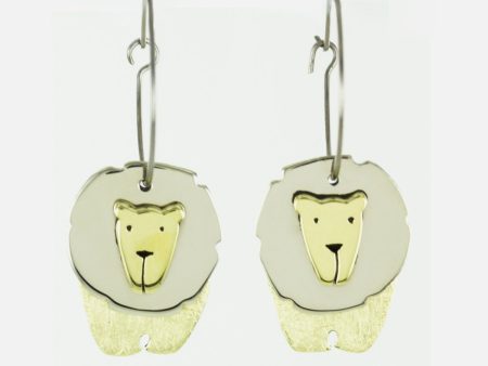 Dancing Lion Mixed Metals Hoop Earrings Cheap