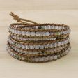 Mist in the Fields Leather Wrap Bracelet Cheap