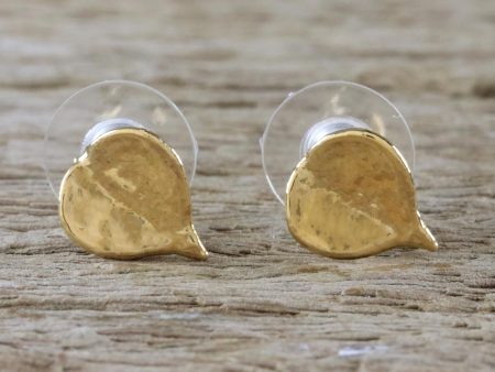 Heartfelt Nature Gold Heart Leaf Earrings on Sale