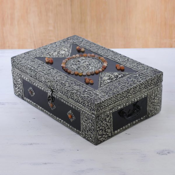 Charisma Repousse Brass Jewelry Box Cheap