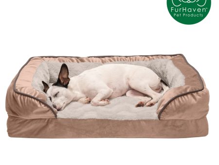 Full Support Perfect Comfort Velvet Waves Sofa-Style Pet Bed Sale