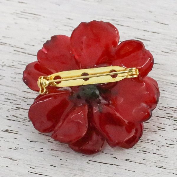 Blooming Cosmos in Crimson Aster Brooch Online Sale