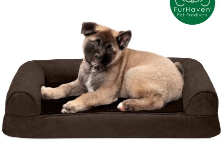 Memory Foam Plush & Suede Couch Pet Bed Supply