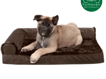 Memory Foam Plush & Velvet L-Shaped Lounge Sofa Pet Bed For Discount