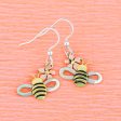 Bee & Flower Mixed Metal Earrings Cheap