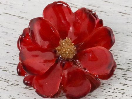 Blooming Cosmos in Crimson Aster Brooch Online Sale