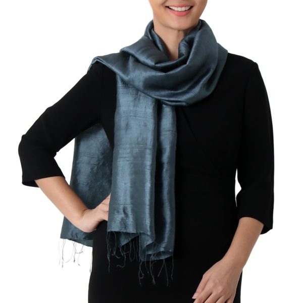 Otherworldly in Iron Grey Silk Scarf on Sale