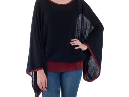 Black Burgundy Dance Alpaca Blend Sweater Fashion