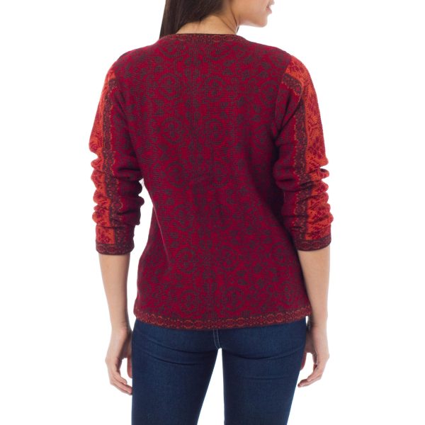 Andean Alpaca Poinsettia Alpaca Sweater Discount