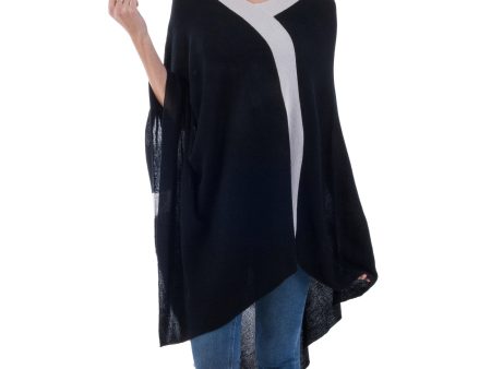 Beam of Light Knit Bohemian Drape Poncho For Sale