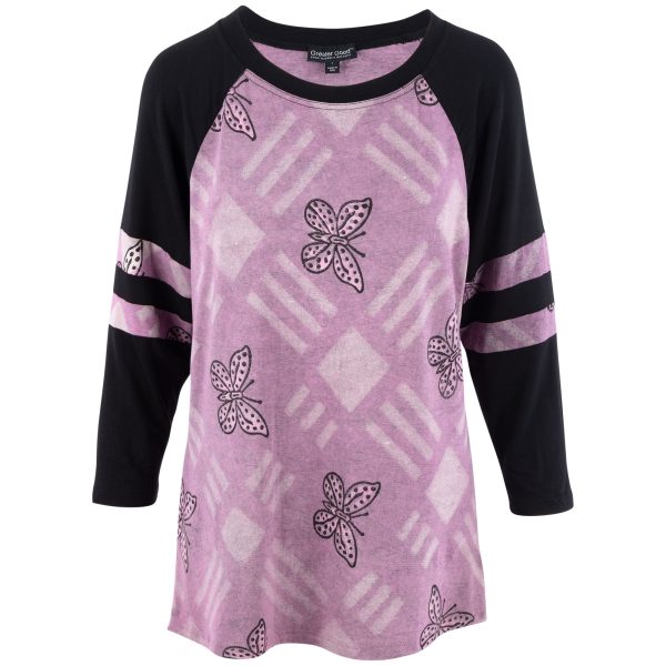 Butterflies & Diamonds Jersey Top Hot on Sale