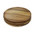 Natural Discs Hand Crafted Round Wood Plate Set Discount