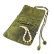 Floral Journey Olive Silk Blend Jewelry Roll Fashion