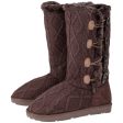 Paw Print Faux Fur Tall Knit Boots Online