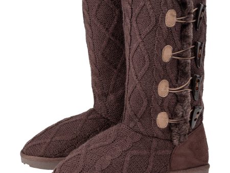 Paw Print Faux Fur Tall Knit Boots Online