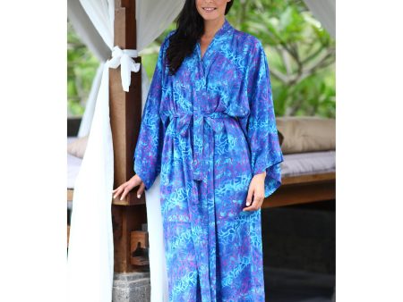 Ocean Symphony Batik Lightweight Robe For Sale