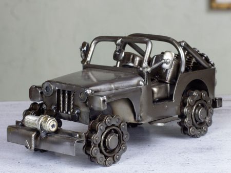 Rustic Off-Road Jeep Metal Sculpture Online now