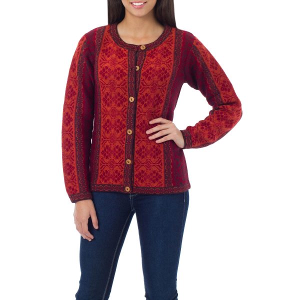 Andean Alpaca Poinsettia Alpaca Sweater Discount