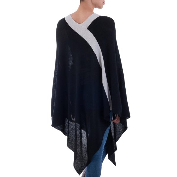 Beam of Light Knit Bohemian Drape Poncho For Sale