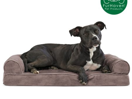 Memory Foam Faux Fur & Velvet Couch Sofa-Style Pet Bed Supply