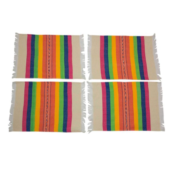 Fiesta Hues Hand Woven Multicolor Cotton Placemats Sale