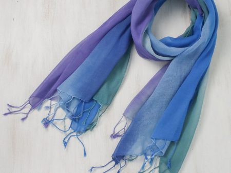 Summer Morning Blue & Purple Scarves Online