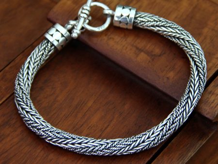 Unity Sterling Silver Men s Braided Chain Bracelet on Sale