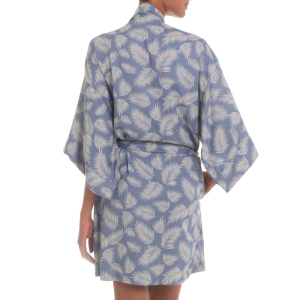 Windy Beach Rayon Robe in Cadet Blue Online Sale